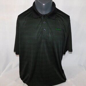 Wilson Mens 2XL Black Green Striped Golf Tennis Short Sleeve Polo Shirt